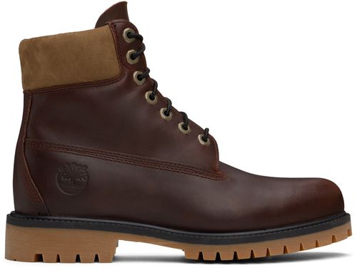 Timberland Burgundy Heritage 6-Inch Lace-Up Waterproof Boots