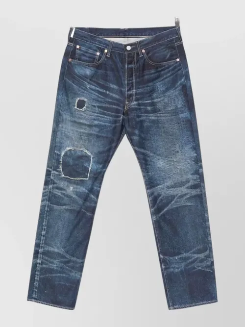 Junya Watanabe - cotton nylon denim trousers straight leg design