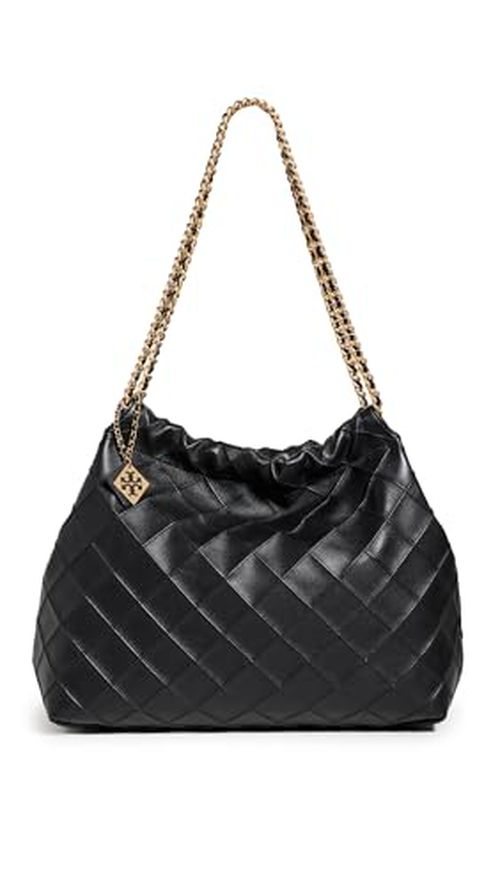 Tory Burch Women's Fleming Soft Drawstring Hobo Bag, Black, One Size