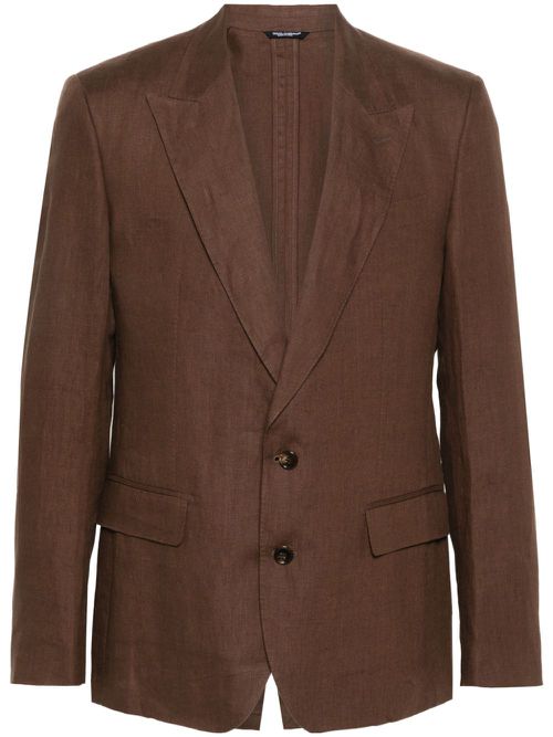 Single-breasted blazer - Brown