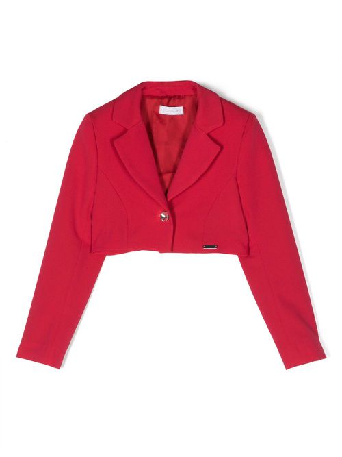 Single-breasted cropped blazer - Red