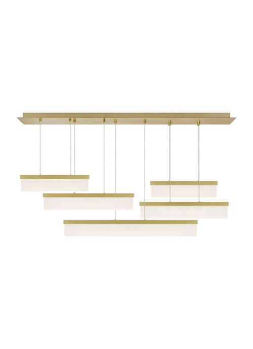 Aged Brass LED Suspension from the Sweep Collection