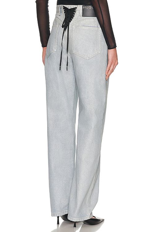 Mugler Wide Leg in Medium Blue - Blue. 24 also