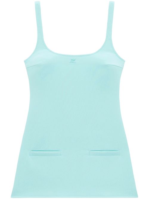 Welt-pockets mini dress - Blue