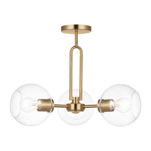 Codyn 3-Light Semi-Flush Ceiling Light in Satin Bra