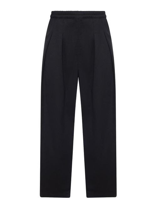 Wide Leg Cotton Blend Pants
