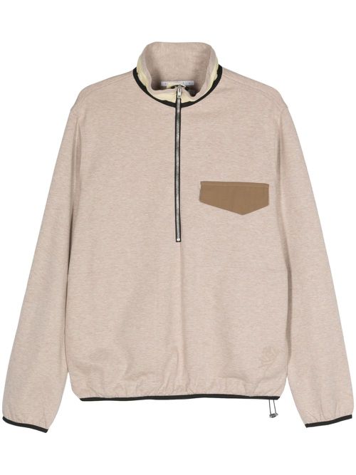 Mélange half-zip sweatshirt - Neutrals