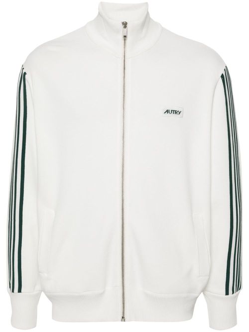 Embroidered-logo sport jacket - White