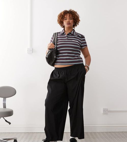 COLLUSION Curve relaxed woven balloon pant in black - BLACK