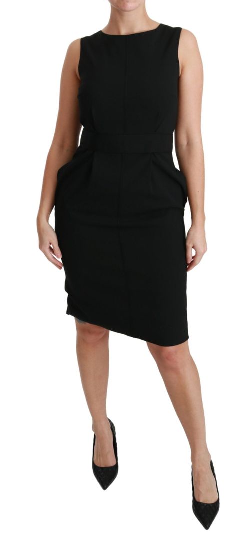 Stretch Sheath Silhouette Dress — Black