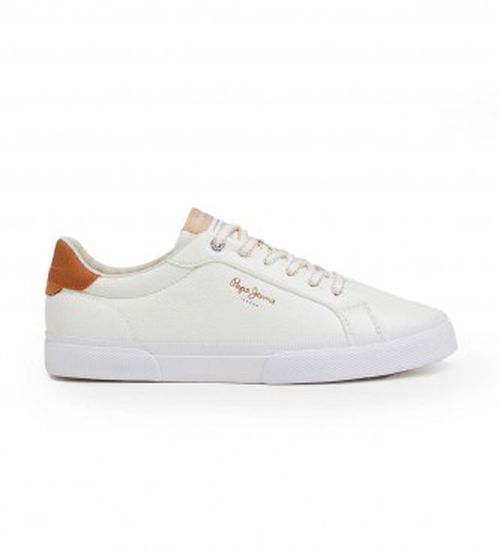 Pepe Jeans for woman. PLS31445 Classic Sneakers Kenton Max white (36), Flat, Laces, Casual