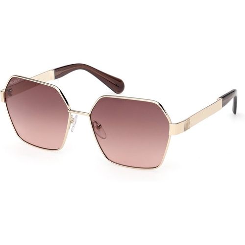 MAX&Co Mujer MAX&Co MO0141 32F Gafas de sol Metal Oro Marrón Geométrico Norma