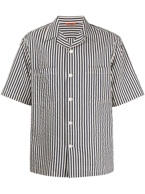 Striped seersucker shirt - Blue