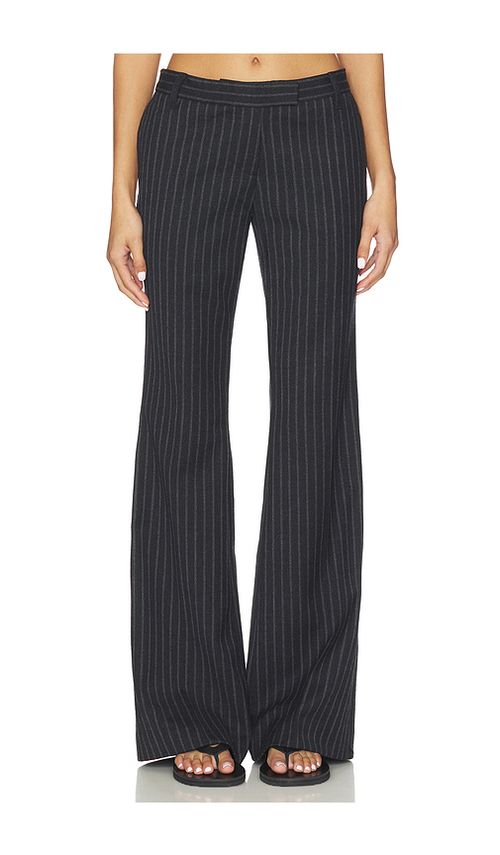 Courtney Zheng Chalkstripe Wool Pants in Navy & Grey. 6/XS also
