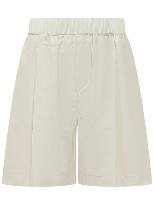 Beige Solid Shorts