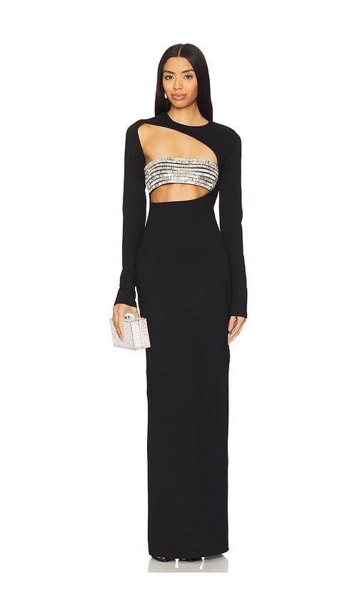 Camila Coelho Gelina Maxi Dress in Black.  XS. Also in