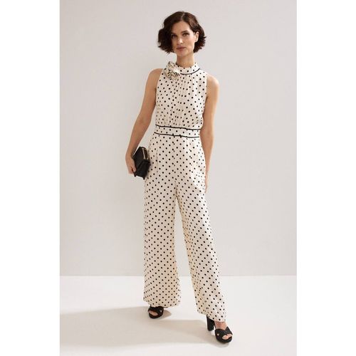 Phase Eight Women's Marilee High-Neck Pleated Front Jumpsuit in Warm White
