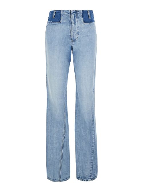 High-Waist Cotton Jeans — Blue