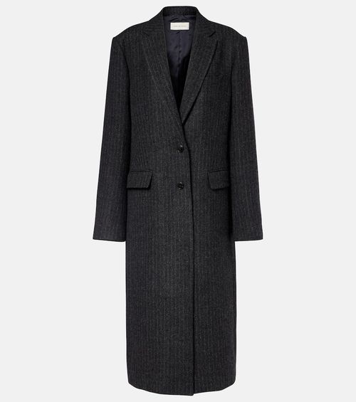Chalk stripe wool coat