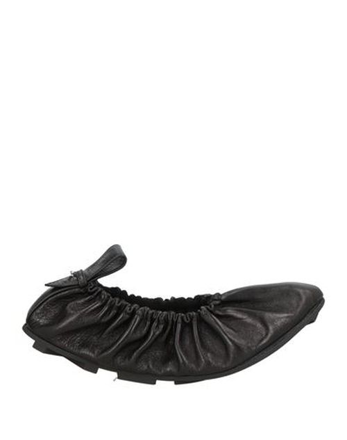 Woman Ballet flats Black Size 10 Leather