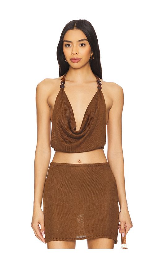 Flook The Label Jayla Top en Brown.  L. Also en