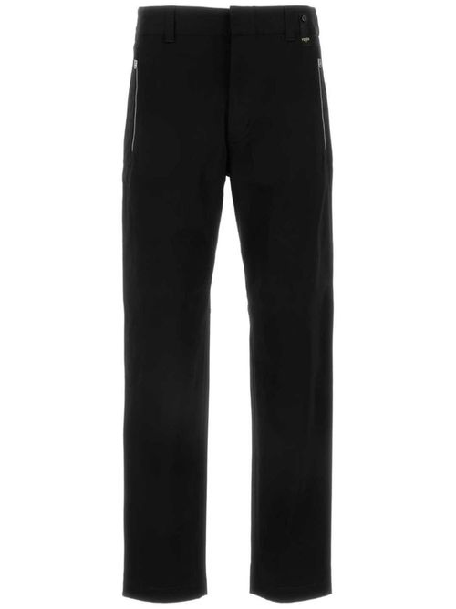 Zucca-panelled straight-legged trousers - Black