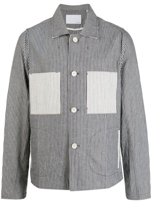 The Musashi striped shirt jacket - Blue