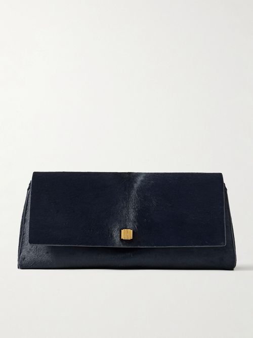 Audrey Calf Hair Clutch - Blue
