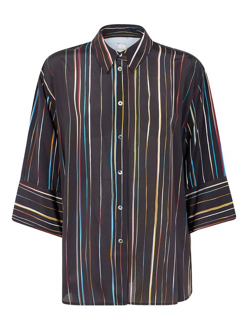 Signature Stripe silk shirt - Blue