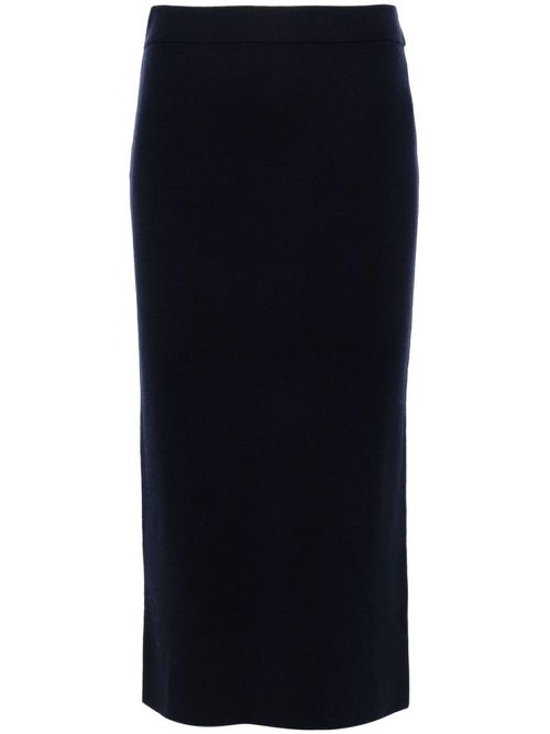 Ribbed midi skirt - Blue