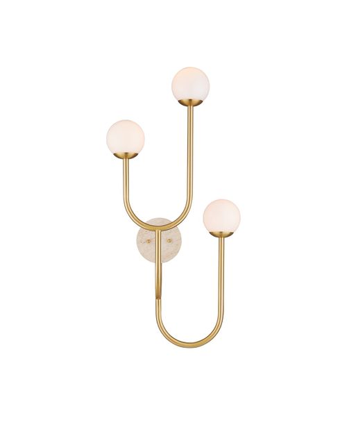Brass Natural White Wall Sconce from the Highsmith Collection