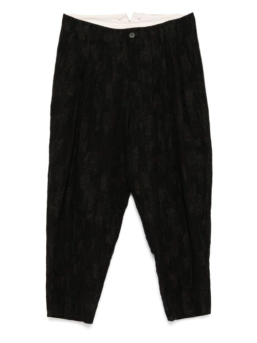 CALMLENCE triple pleated tapered trousers - Black