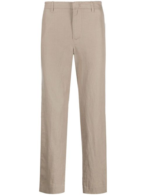 Straight-leg hemp trousers - Neutrals