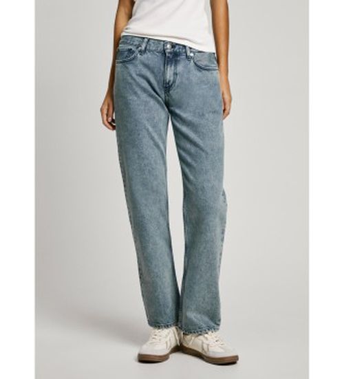 Pepe Jeans for woman. PL205007 Jeans in straight fit Lw Infused blue (29/28), Casual, Cotton, Denim, Sustainable