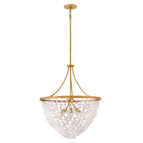Distressed Brass LED Chandelier from the Myra Collection