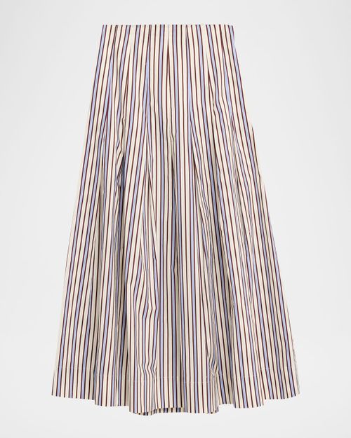 Striped Cotton Full Skirt