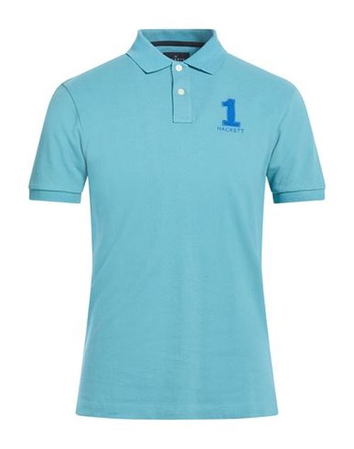 Man Polo shirt Turquoise Size M Cotton
