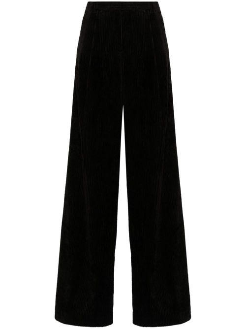 Pleated wide-leg trousers - Black