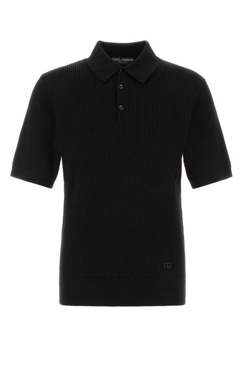 Black Cotton Polo Shirt