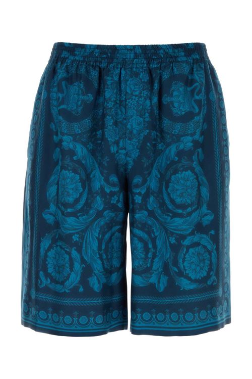 Printed Silk Bermuda Shorts