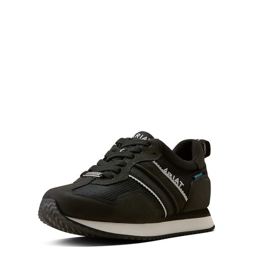 Women's Ranch Runner Waterproof Trainer Shoes in Carbon Black, B Medium Width, Size 3, by