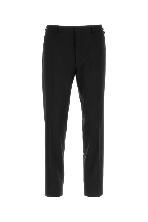 Stretch Wool Trousers — Black