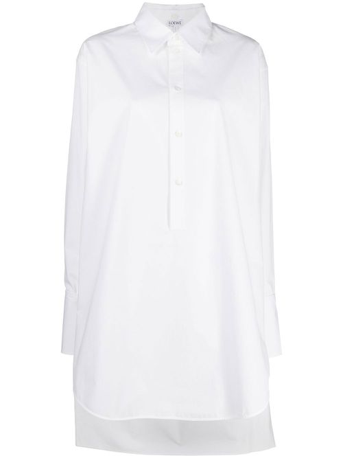 Detachable collar shirt dress - White