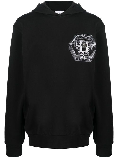 Dark Romance logo-print hoodie - Black