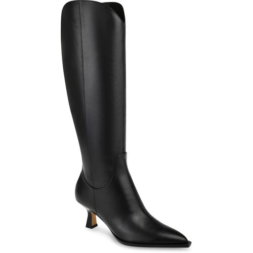 Annika Womens Leather Pointed Toe Knee-High Boots