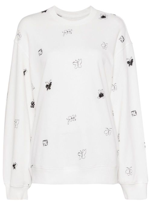 Butterfly embellished sweatshirt - White