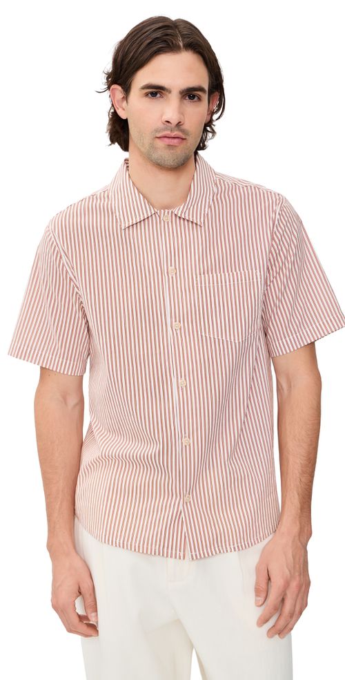 Rick Striped Camp Shirt Terra Cotta Stripe