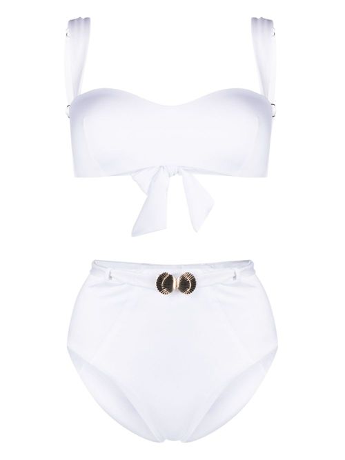 Seashell bandeau bikini - White