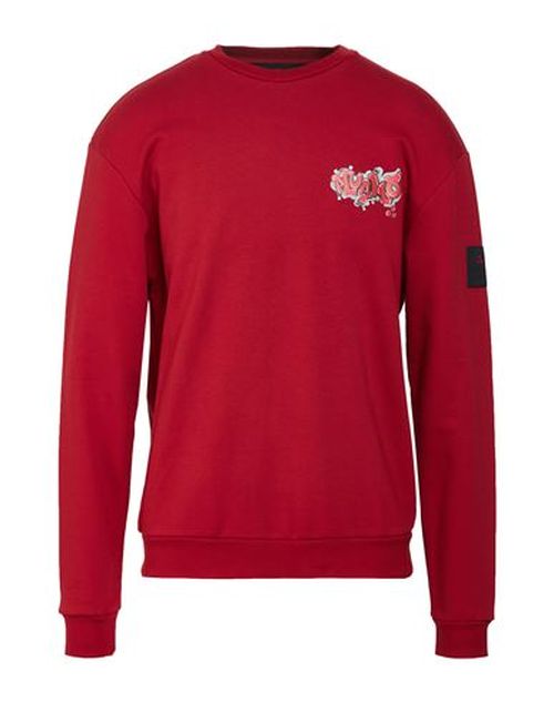 Man Sweatshirt Red Size M Cotton