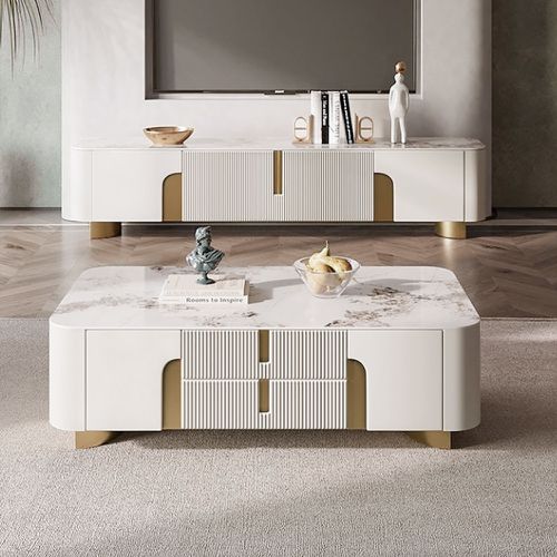 Artus Sintered Stone TV Stand & Coffee Table Set